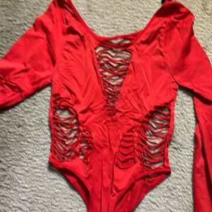 Red sexy bodysuit small to medium